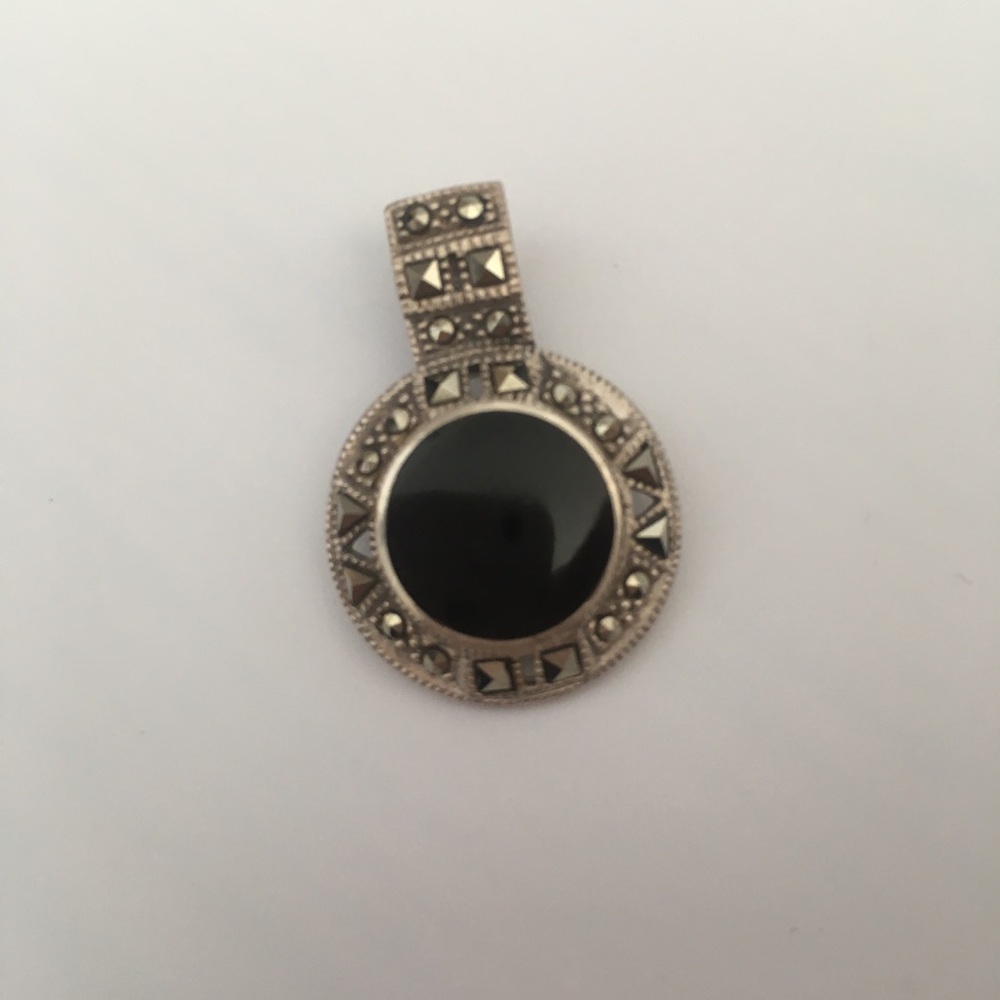 ✂️ Onyx / Black Pendant 925 Silver